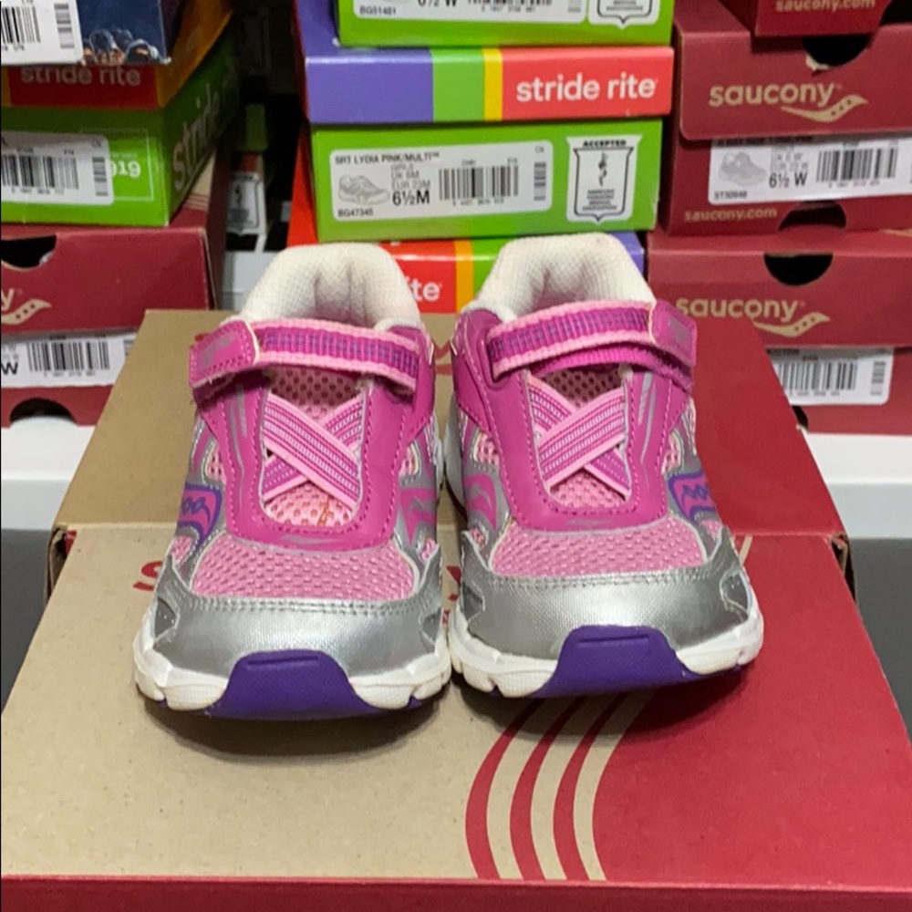 SAUCONY Toddler Girls Sneakers G BBY RIDE 6 PNK/PPL/SIL Size 9.5